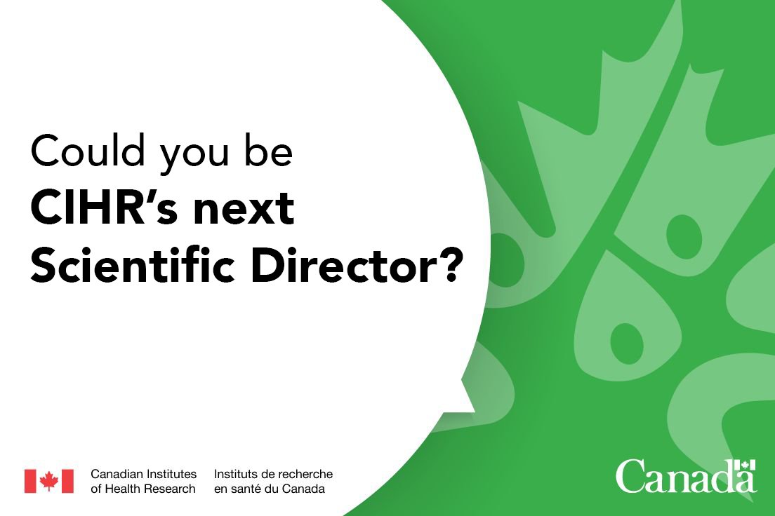Exciting news! CIHR will soon be recruiting new Scientific Directors.

Hear from our current SDs on what makes the job so special: cihr-irsc.gc.ca/e/53928.html