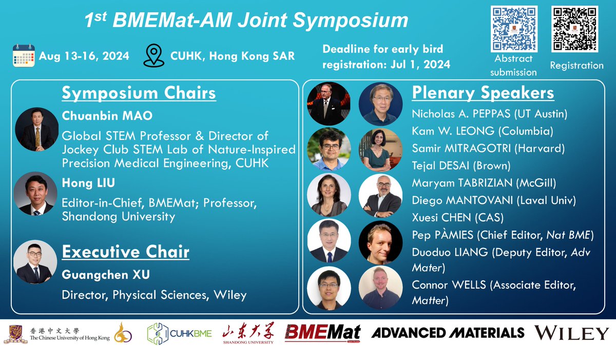 Chuanbin Mao_phage_group (@maophagegroup) on Twitter photo Submit abstract & register 1st BMEMat-Adv Mater Joint Symposium (Aug 13-16, mp.weixin.qq.com/s/goNTFJQH7fh8…) to hear talks by  <a href="/NPeppas/">Nicholas A. Peppas</a>, <a href="/theleonglab/">The Leong Lab</a>, <a href="/SMitragotri/">Samir Mitragotri</a>, <a href="/TejalADesai/">Tejal A. Desai</a>, Maryam Tabrizian, <a href="/diego1mantovani/">Diego Mantovani</a>, Xuesi Chen, & journal editors (<a href="/natBME/">Nature Biomedical Engineering</a>, Adv Mater, Matter) in Hong Kong. Submit abstract & register 1st BMEMat-Adv Mater Joint Symposium (Aug 13-16, mp.weixin.qq.com/s/goNTFJQH7fh8…) to hear talks by  <a href="/NPeppas/">Nicholas A. Peppas</a>, <a href="/theleonglab/">The Leong Lab</a>, <a href="/SMitragotri/">Samir Mitragotri</a>, <a href="/TejalADesai/">Tejal A. Desai</a>, Maryam Tabrizian, <a href="/diego1mantovani/">Diego Mantovani</a>, Xuesi Chen, & journal editors (<a href="/natBME/">Nature Biomedical Engineering</a>, Adv Mater, Matter) in Hong Kong.