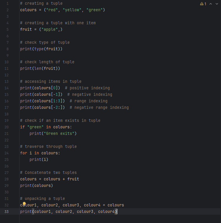 pratham_kshk's tweet photo. 🌟 Day 5 of My #Python Journey! 🌟
Learned about:
-Tuples
-Accessing &amp; concatenating tuples
-Reversing tuples
Experimented with tuple operations and solved related problems. More updates soon! 🧠💻 #PythonLearning #CodingJourney #DailyProgress
#LearnInPublic https://t.co/b0Bzh6V7jz