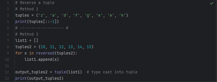 pratham_kshk's tweet photo. 🌟 Day 5 of My #Python Journey! 🌟
Learned about:
-Tuples
-Accessing &amp; concatenating tuples
-Reversing tuples
Experimented with tuple operations and solved related problems. More updates soon! 🧠💻 #PythonLearning #CodingJourney #DailyProgress
#LearnInPublic https://t.co/b0Bzh6V7jz