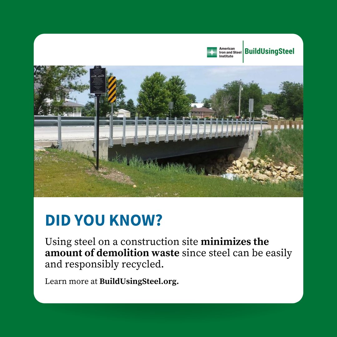 From its durability and strength to its ease of production and environmental benefits, steel is the top choice for construction projects. Learn more: ow.ly/8vbf50Shfcf #SteelSustains