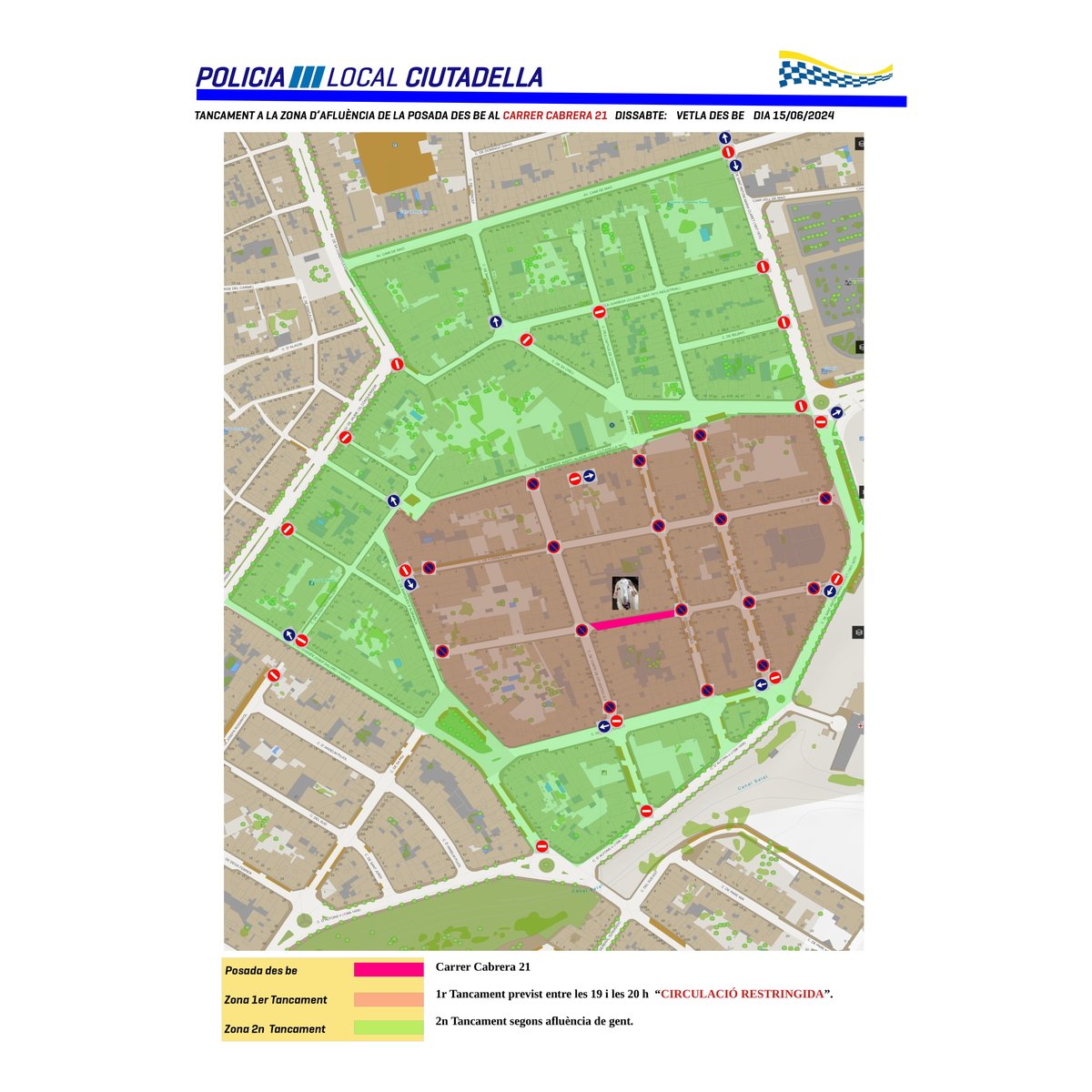 🐑🇨🇭 Alteracions de la mobilitat amb motiu de la Vetla des Be

✅ La posada des be és al carrer Cabrera, 21 i la Policia Local…
 
📲 Teniu tota la informació al web municipal: ajciutadella.org/Contingut.aspx…
.
.
.
.
#AjuntarmentDeCiutadella #Ciutadella #Menorca #SantJoan2024