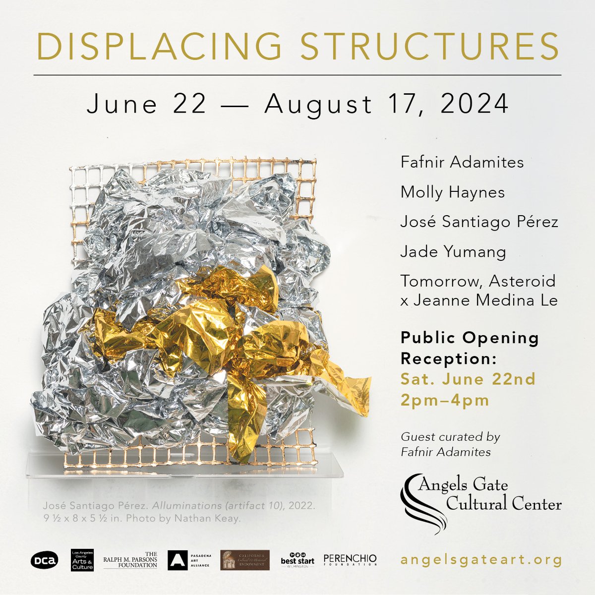 AngelsGateArt's tweet image. Displacing Structures opens 6/22 with a reception from 2-4pm at AGCC Gallery. Fiber arts reveal &amp;amp; embrace the borderlands, queer bodies &amp;amp; the tensions between structure and aberration.

Learn more &amp;amp; RSVP: …acingstructuresopening.eventbrite.com

#fiberart #displacingstructures #contemporaryart