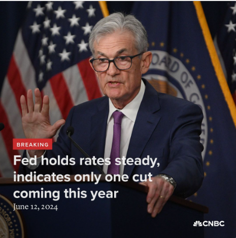 ryanf_dev's tweet photo. CNBC reports Fed Reserve leave interest rates unchanged. Possibly 1 cut this year.  Powell usually starts speaking around 2:30. should be able to catch it on Bloomberg's stream
https://t.co/RJbQPFDz0n https://t.co/NYQAhOOLzc