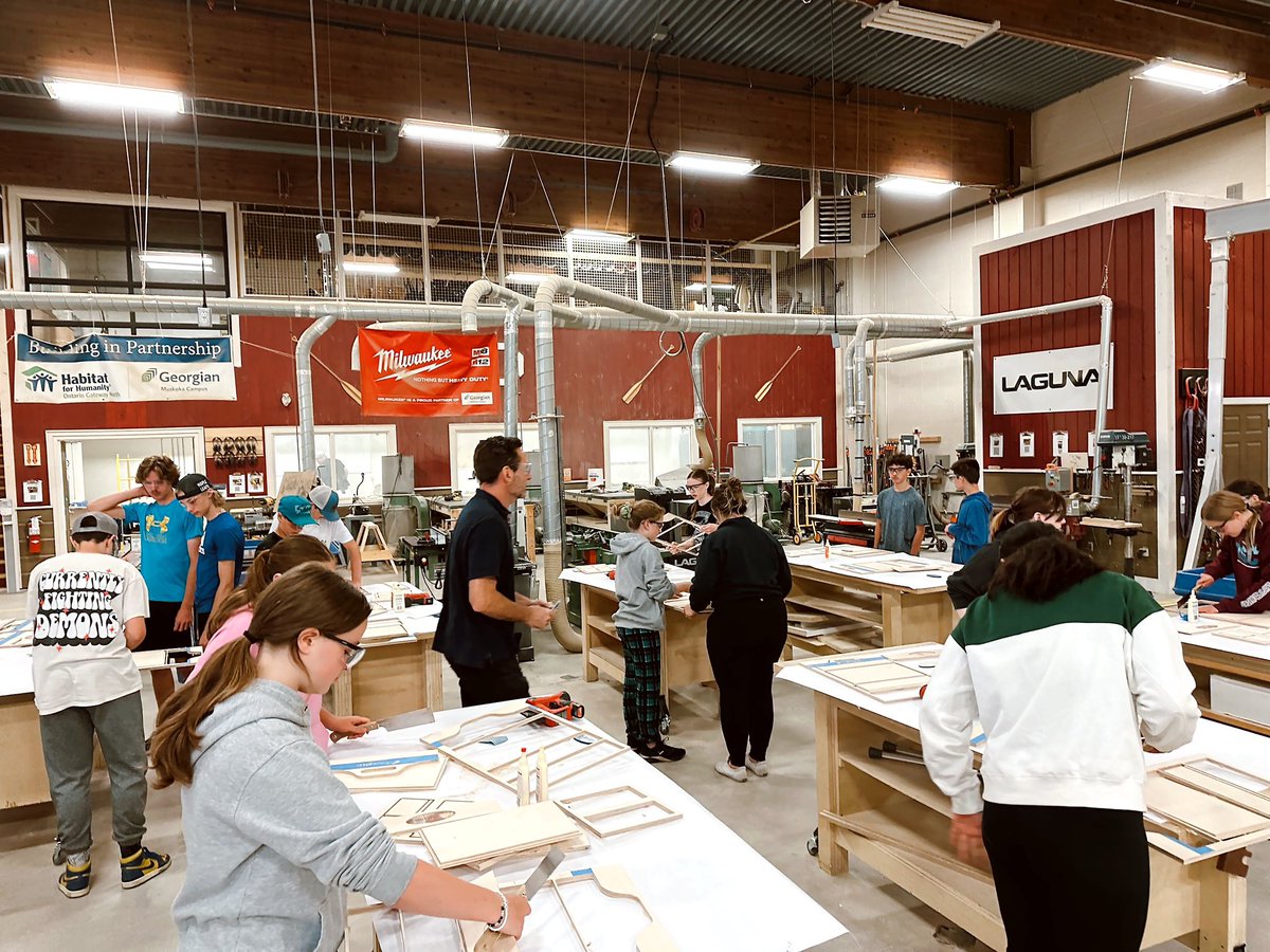 Grade 8 students from Monck Public School explored Electrical, Plumbing, Carpentry, and CNC machining careers at Georgian College in Bracebridge through hands-on workshops, gaining valuable insights into the trades industry!!