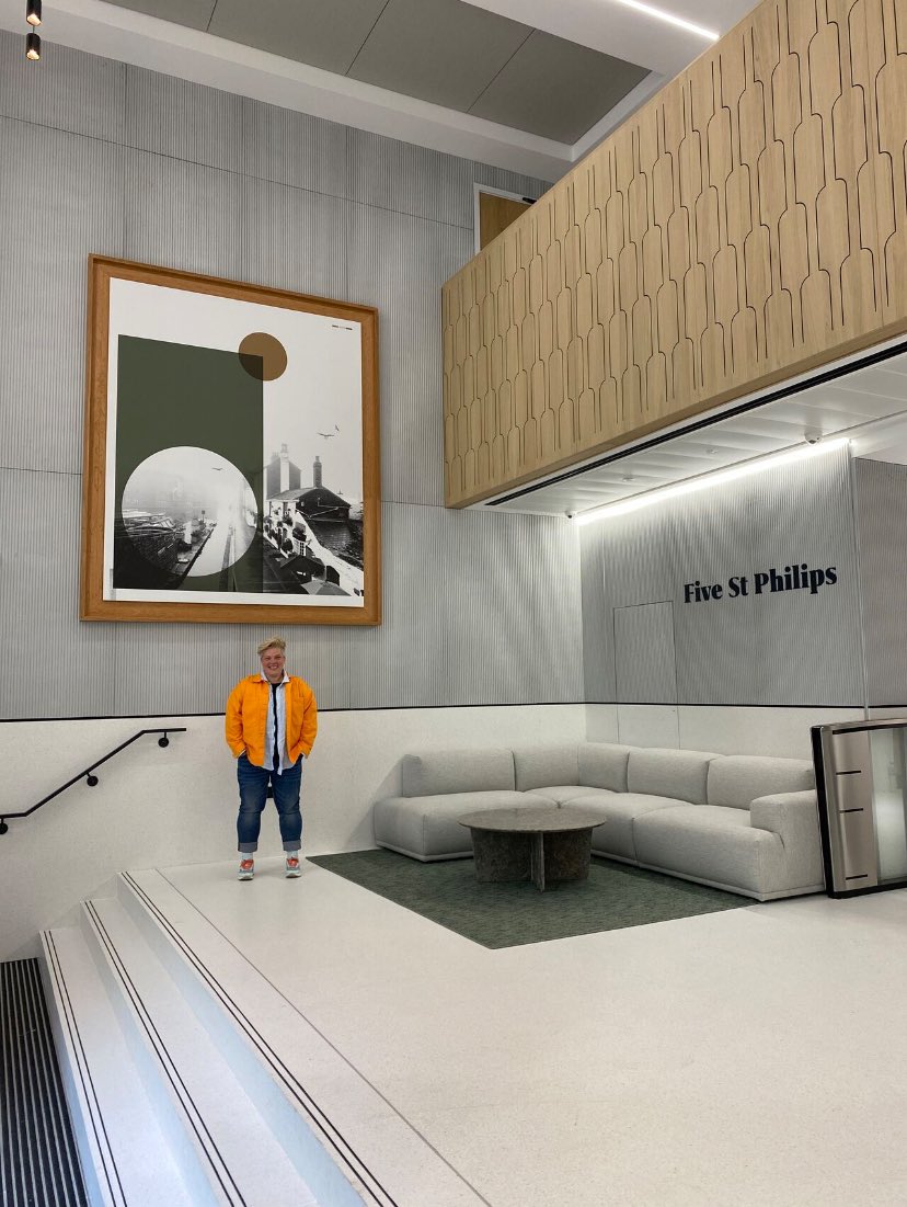GibsonKochanek's tweet photo. Thank you so much Creative Debuts for commissioned me to create this huge #artwork celebrating the city of #Birmingham - now is hanging pride of place at 5 St Philips 🤩 #collage #officeart #ColmoreRow #collageart #colmorebid https://t.co/qfVv3sJavg