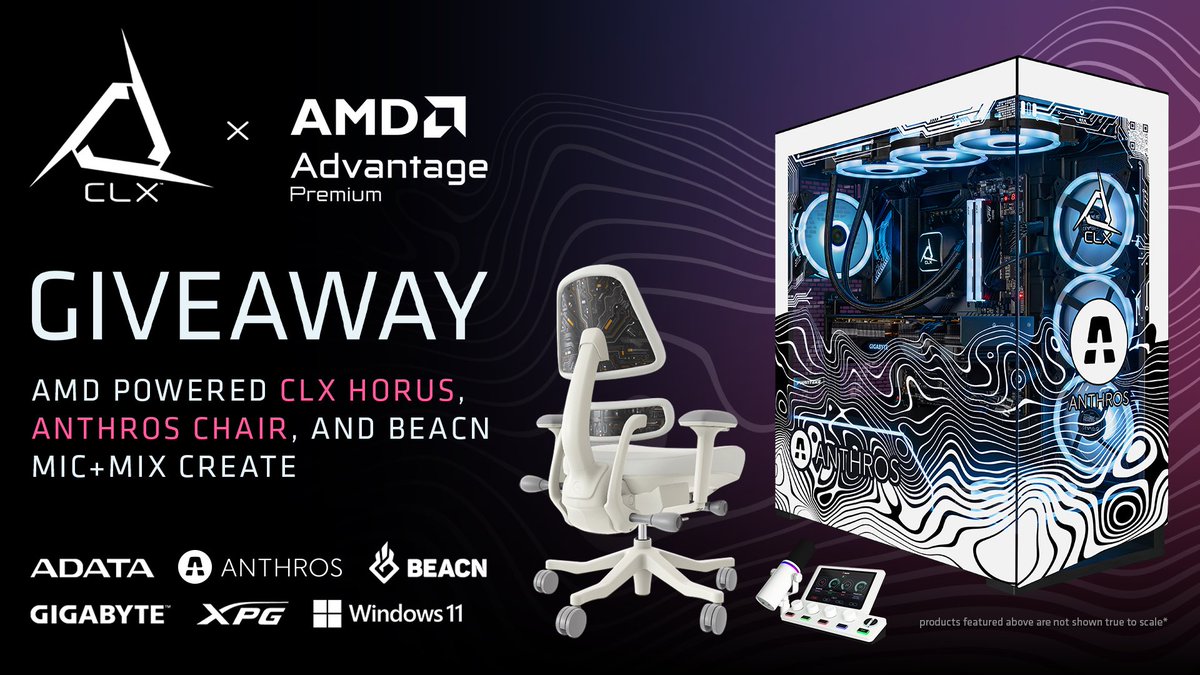 CLX Gaming (@clxgaming) on Twitter photo 🚨NEW PC SETUP GIVEAWAY🚨
We teamed up with <a href="/AMDGaming/">AMD Gaming</a> <a href="/Anthroschair/">Anthros</a> <a href="/AORUS_NA/">AORUS North America</a> and <a href="/beacn/">BEACN</a> to give you a chance to win a custom themed AMD Advantage Premium Horus gaming PC <a href="/Anthroschair/">Anthros</a> and <a href="/beacn/">BEACN</a> bundle!
🔴 LIKE
⚪️ REPOST
🟠 TAG A FRIEND
ENTER HERE:
clxgaming.com/giveaways 🚨NEW PC SETUP GIVEAWAY🚨
We teamed up with <a href="/AMDGaming/">AMD Gaming</a> <a href="/Anthroschair/">Anthros</a> <a href="/AORUS_NA/">AORUS North America</a> and <a href="/beacn/">BEACN</a> to give you a chance to win a custom themed AMD Advantage Premium Horus gaming PC <a href="/Anthroschair/">Anthros</a> and <a href="/beacn/">BEACN</a> bundle!
🔴 LIKE
⚪️ REPOST
🟠 TAG A FRIEND
ENTER HERE:
clxgaming.com/giveaways