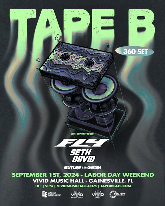 TheDFreshmaker's tweet image. The fam at @Alliance_Events is bringing Tape B out to Gainesville for what looks like a banger event. 

Use my code FRESH for a ticket discount