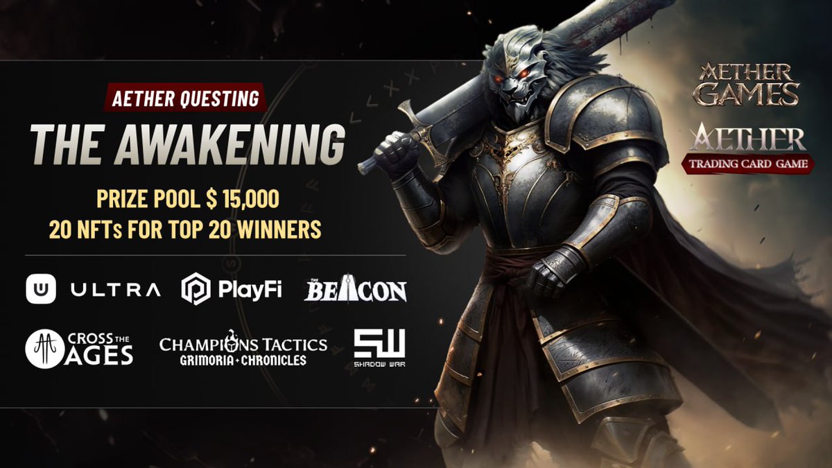 The Awakening Quest Campaign is now live!

💰Compete for a $15.000 prize pool with Champions Tactics Warlord NFTs to be earned by the top participants 

Complete social quests and gain Influence, which you will be able to convert to the rewards at the end of the campaign!