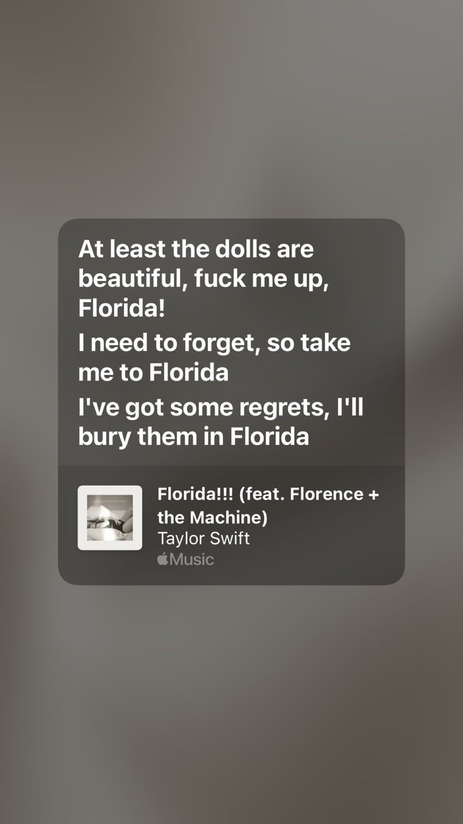 aTSsongaday's tweet photo. 🤍 Florida!!! (feat. Florence + the Machine)
Rank: 10/10
Favorite Lyric: https://t.co/UGVojybq62