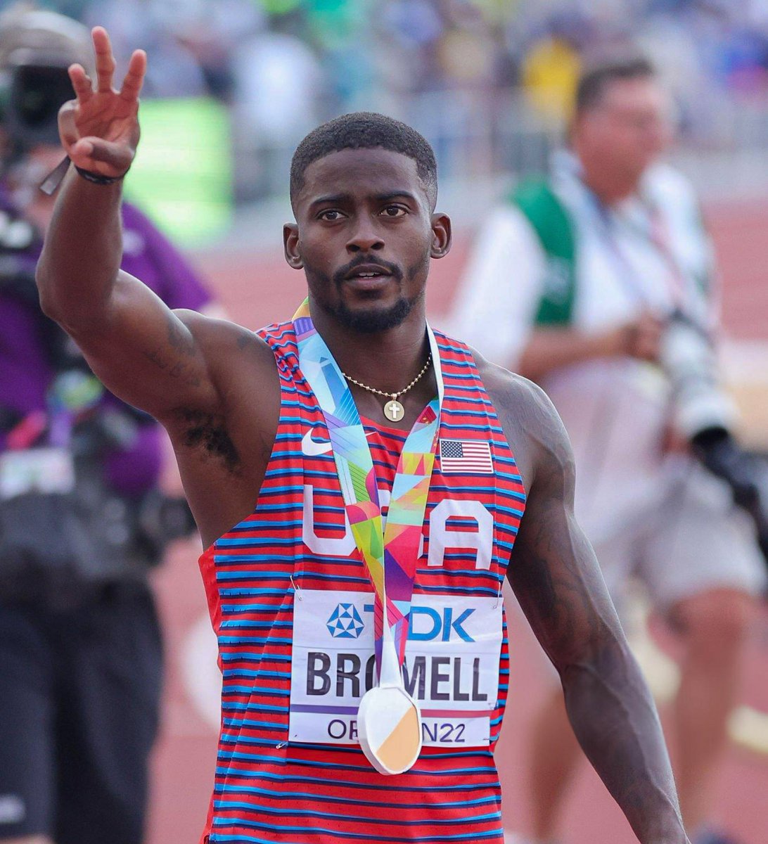 TrackGazette's tweet photo. Trayvon Bromell 🇺🇸 will not compete at the US Olympic Trials for the Paris 2024 Olympics!

According to the latest status of entries, the 28-year-old has scratched running the 100m. He got injured competing in Italy last month. https://t.co/PJdUpAMUBL