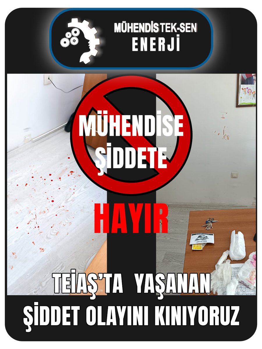 Türkiye Elektrik İletim Anonim Şirketinde yaşanan  bu elim olayı şiddet ile kınıyoruz. Meslektaşımıza acil şifalar diliyoruz. Avukatlarımız olaya müdahil olmuştur. Hakkettiği ceza alana kadar davayı yakından takip ediyor olacağız.. 
Kamuoyuna saygıyla duyurulur..