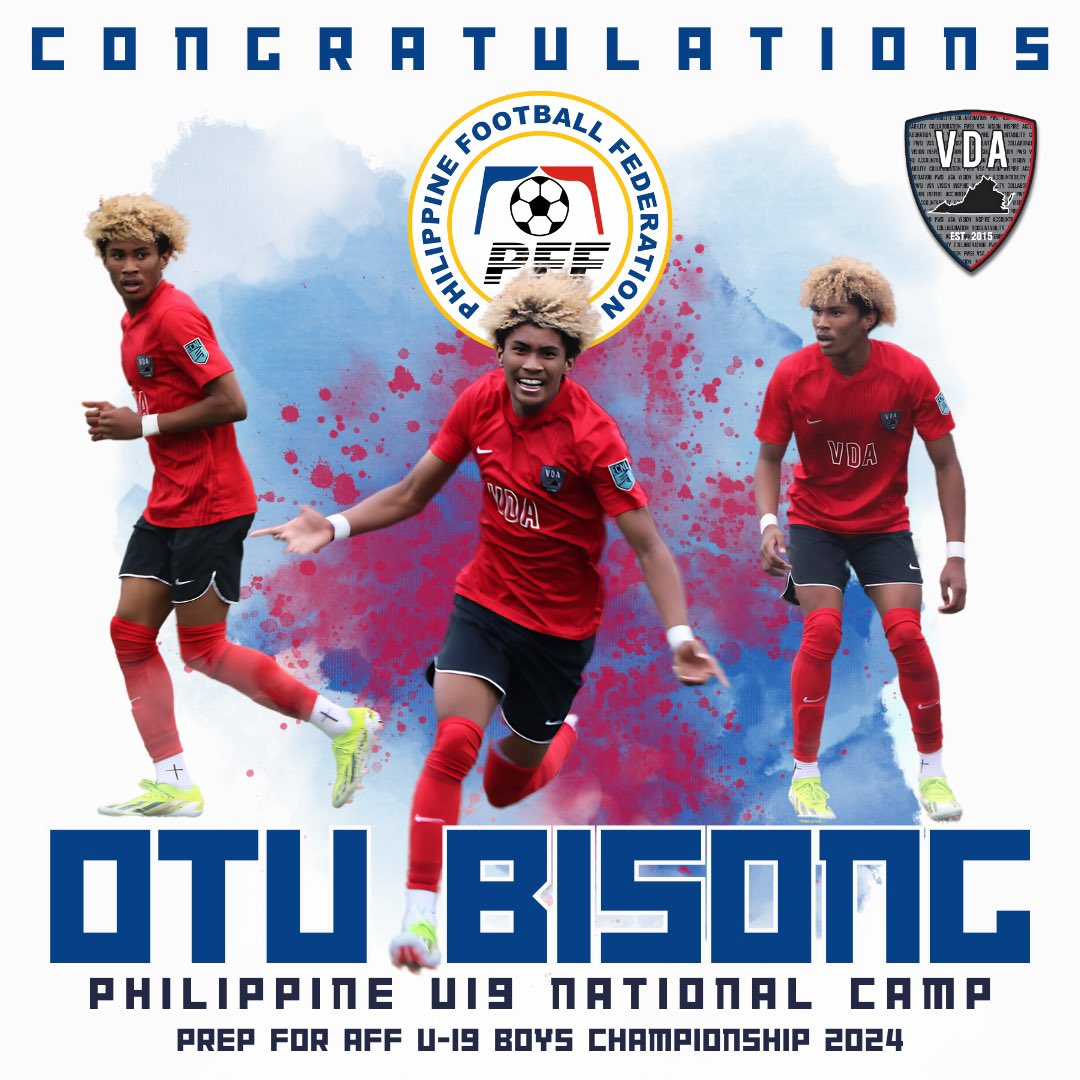 vdasoccer's tweet photo. Philippines 🤝 Otu Bisong 🇵🇭⚽️
Congratulations to Otu Bisong of the 2005/06 Boys team on being called up to the Philippine U19 training camp as they prepare for the AFF U19 Boys Championship. Good luck Otu!
#LetsGoVDA #NationalTeamCallUp https://t.co/GbwFb5QrcQ