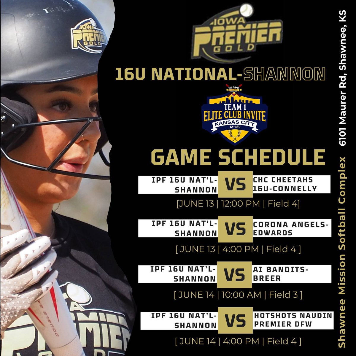Excited to take the field in Kansas with my girls! Come out! <a href="/IowaPremierFP/">Iowa Premier Fastpitch</a>