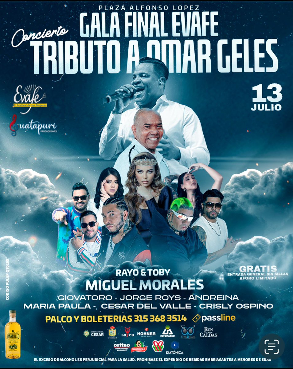 GuatapuriProSAS's tweet photo. Este 13 de Julio #Evafe rinde tributo a @OmarGeles https://t.co/RhtYBBCk6D