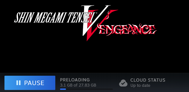 FindSMTV's tweet photo. Preloads (for the Steam version at least) are available now!

As mentioned before, the game is 30.12 GB (27.83 on disc) for PC, and is releasing very soon.

As I have with every other release, I will /not/ be tweeting any spoilers for the game until a few months have passed. https://t.co/h4lOFgbh4n