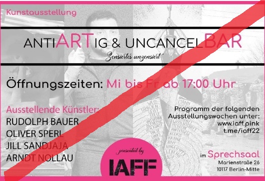 Nautilu40286557's tweet photo. #b1206 #b1406 #fckQuerdenken #FCKdieBasis
(1/2) Die IAFF um #JillSandjaja (ehemals "Demokratischer Widerstand"/#AnselmLenz) gastiert für mehrere Wochen (Mi-Fr), im #Sprechsaal in Mitte: #b1206: #GabrieleGysi
"Wir befinden uns im kulturellen Bürgerkrieg"
#b1406: #FreedomParade https://t.co/lKNNYsqoTs