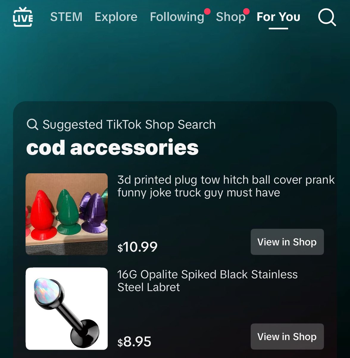 ARE THOSE BUTT PLUGS ON THE TIKTOK SHOP ???