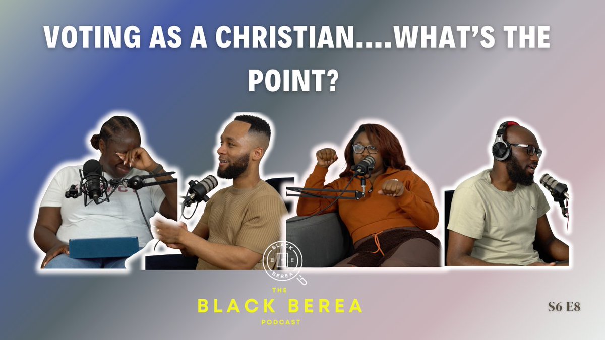 New #BlackBereaPodcast Episode 🚨

Season 6 Episode 8 - Voting as a Christian....What’s The Point? 👀

youtu.be/iB-eXDZo9OM

We discuss the upcoming general elections, should Christians vote &amp; what's the hardest thing about being a Christian?