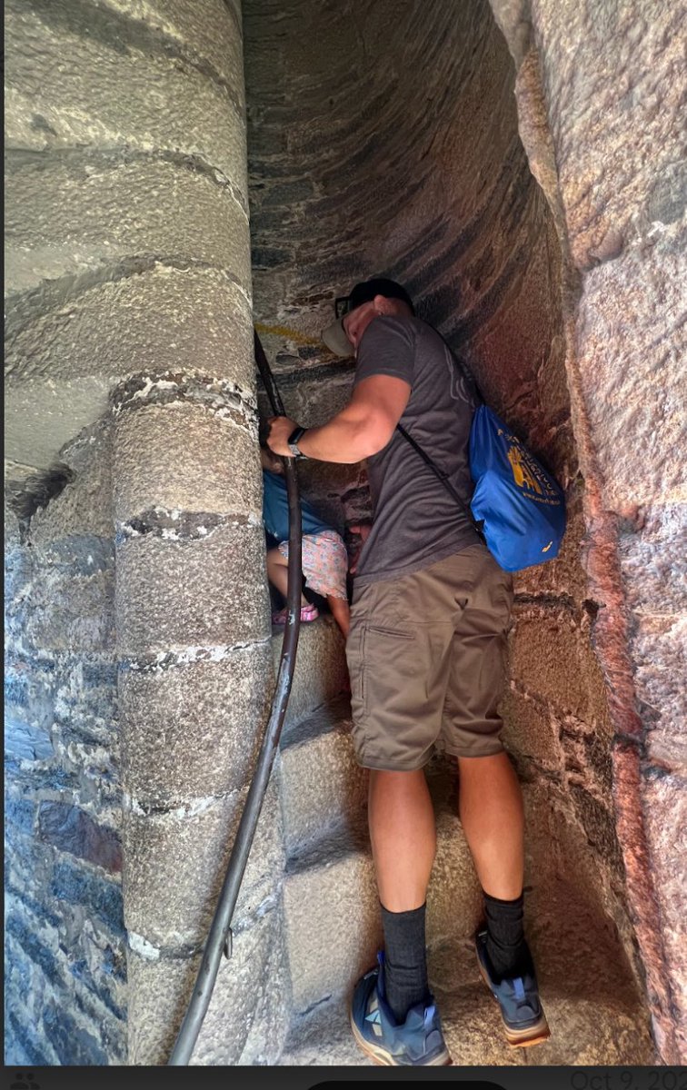 AshleyDwyer's tweet photo. Tiny steps, big adventure! Bellamy and Jason navigate the spiral staircase as I capture the moment. Exploring together, one step at a time. 🌀👨‍👧
 #roamtheplanet #travelingwhileworking #globetrotting #ChasingWeatherandWifi #bellamysu #spain❤️ #caminodesantiago https://t.co/RW1C5FoWa4
