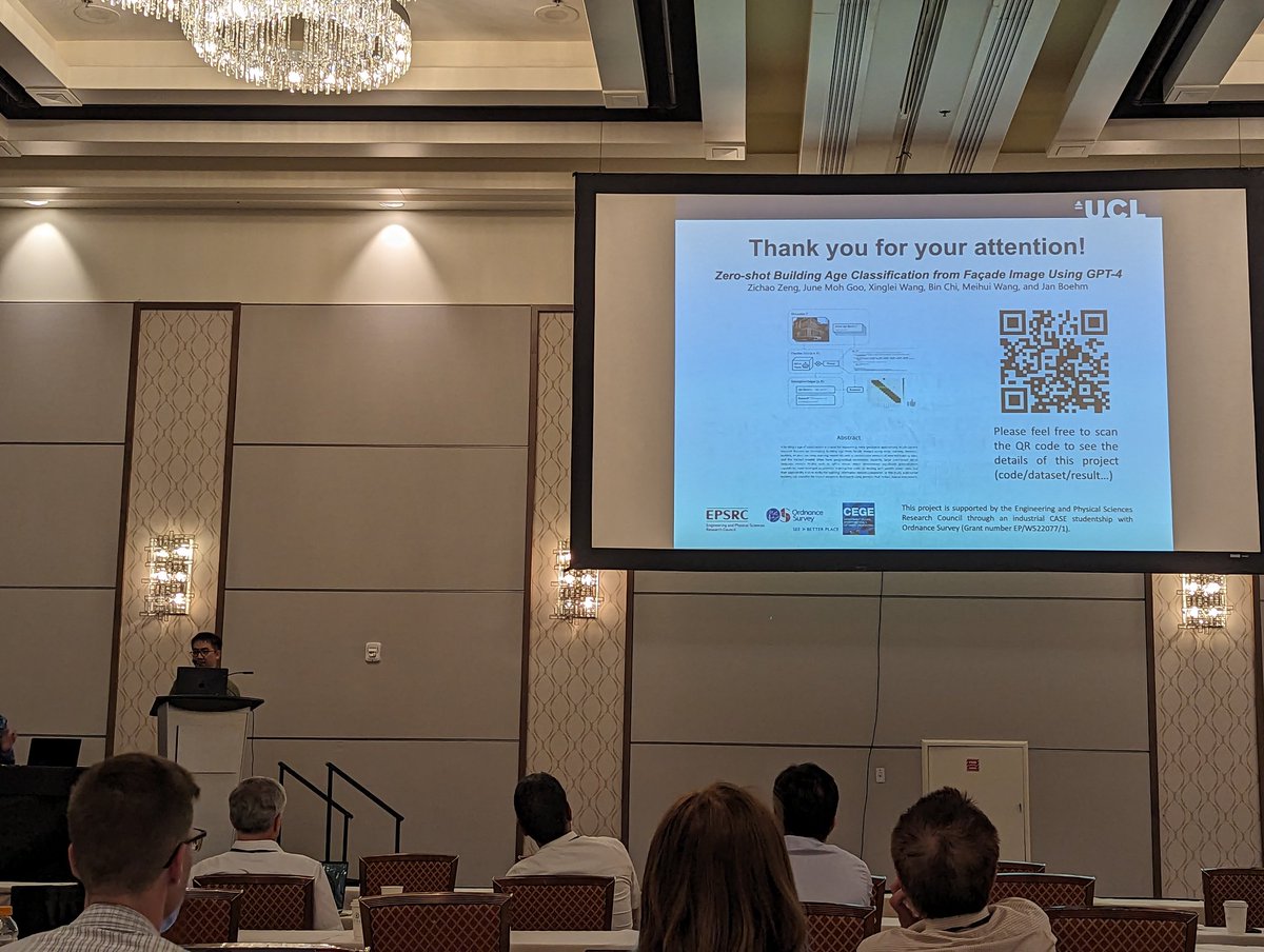 Now <a href="/JhinZc/">Zichao Zeng</a> giving his presentation on Zero-Shot Building Age Classification at #ISPRS TC II Symposium in Las Vegas