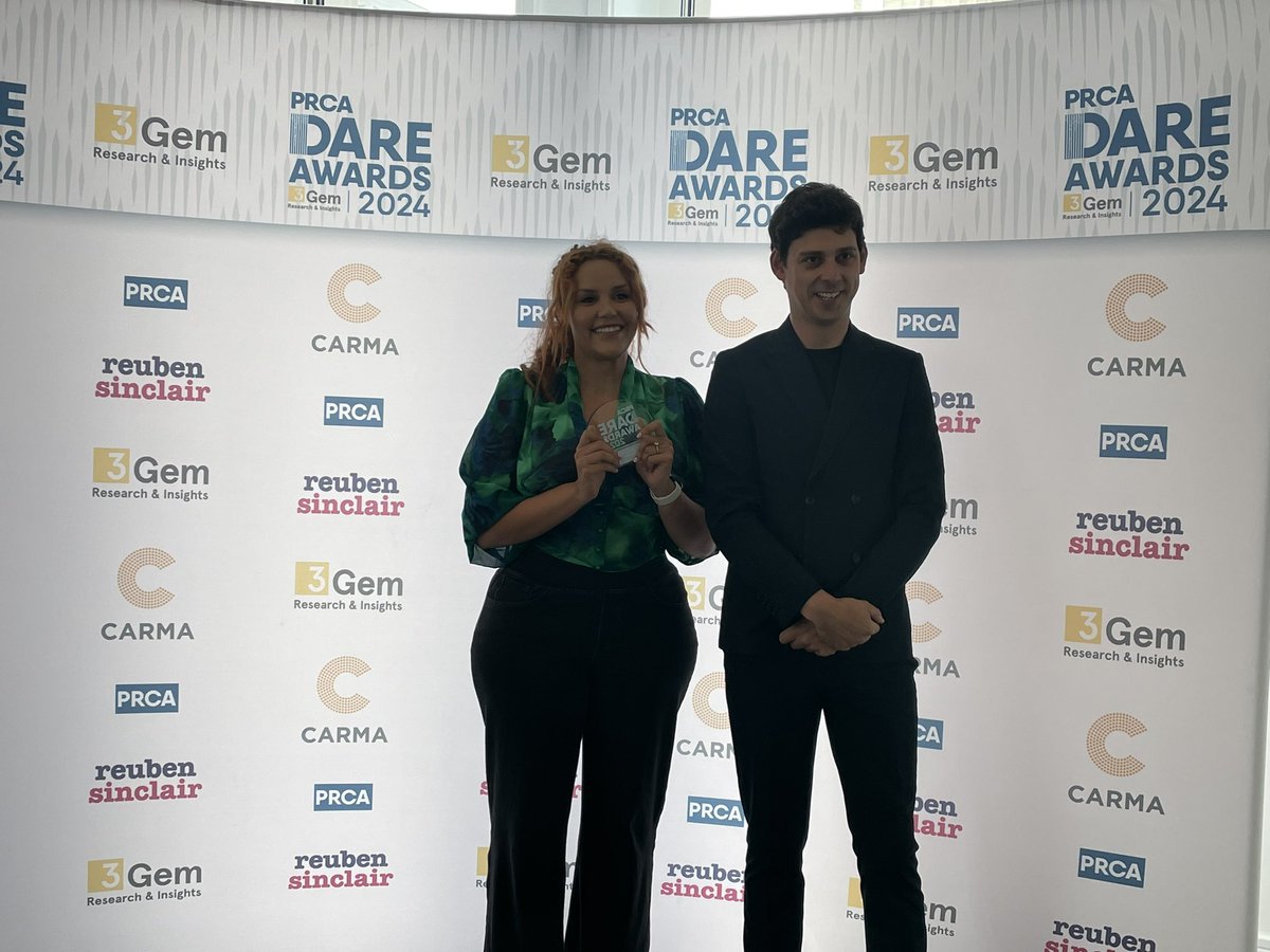 Fabulous evening with @Elis_Pear at the PRCA Dare Awards in Manchester tonight… congratulations, my love, on your nomination tonight for Rising Star of the Year! #MakingASplash 💫 🥂