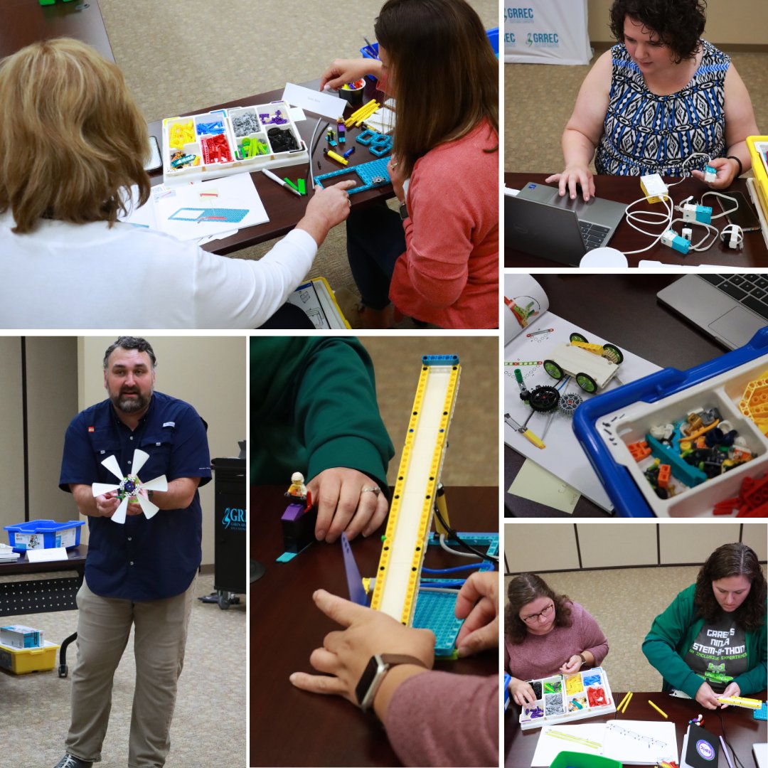 GRRECKY's tweet photo. Today’s LEGO® Education professional development session focused on the BricQ Motion Prime and Spike sets. Teachers built models, exploring physical science concepts through hands-on activities designed for grades 6-8.
.
#GRRECKY #LearningWithLegos https://t.co/HAfiCmt443