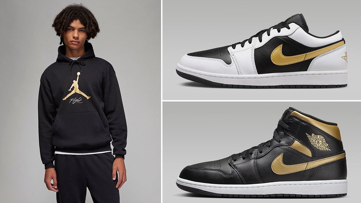 air jordan 1 mid se metallic gold outfit