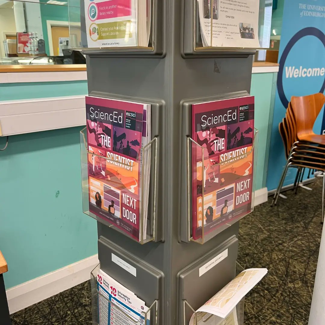 eusci's tweet image. Pick up your own copy of &quot;The Scientist Next Door&quot; today at any of the following locations!

- Kings Library(Kings Campus)
- The Nucleus (Kings Campus)
- Joesph Black Building (Kings Campus)
- Kilimanjaro
- Black Medicine Coffee
.
.
#Science #ScienceComm #Sciencenews #magazine