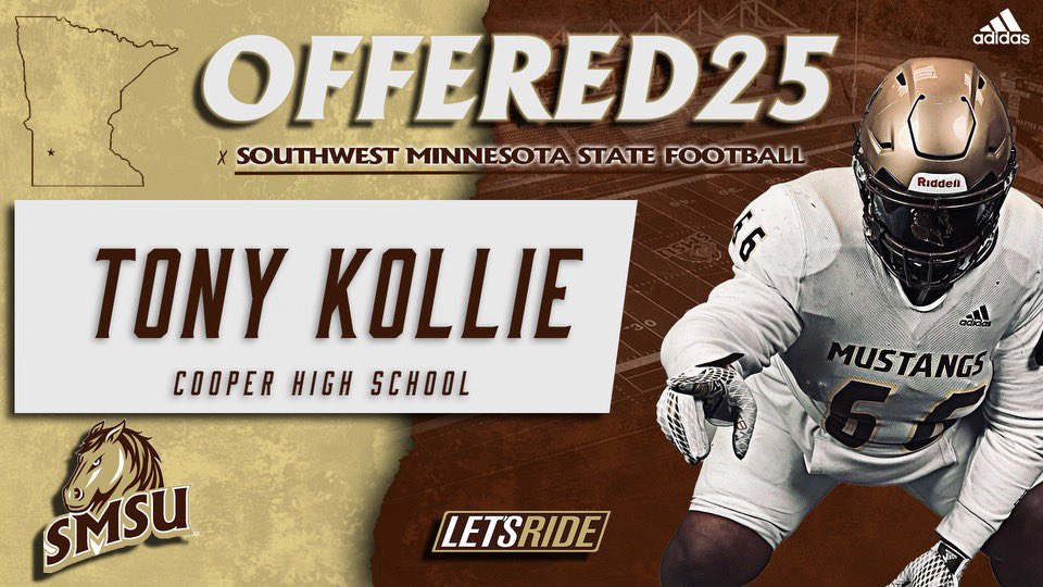 Tony Kollie (@tonykollie) on Twitter photo After a great conversation with <a href="/CoachBull16/">Levi Bullerman</a> I’m blessed to receive a offer from <a href="/SMSUfootball/">SMSU Football</a> <a href="/cooperhawksFB/">Cooper Hawks FB</a> <a href="/WillieHoward77/">Coach Willie Howard</a> <a href="/TPatt17/">TPATT17</a> <a href="/PrepRedzoneMN/">Prep Redzone Minnesota</a> #AGTG After a great conversation with <a href="/CoachBull16/">Levi Bullerman</a> I’m blessed to receive a offer from <a href="/SMSUfootball/">SMSU Football</a> <a href="/cooperhawksFB/">Cooper Hawks FB</a> <a href="/WillieHoward77/">Coach Willie Howard</a> <a href="/TPatt17/">TPATT17</a> <a href="/PrepRedzoneMN/">Prep Redzone Minnesota</a> #AGTG