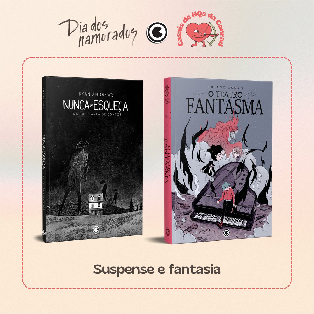 3 casais de HQs da Conrad para o Dia dos Namorados! 🫣❤️

🔸Nunca se Esqueça (<a href="/HeyRyanA/">Ryan Andrews</a>): amzn.to/3plxhvl
🔸O Teatro Fantasma (<a href="/thisp/">Thiago Souto</a>): amzn.to/3Wc8lEp