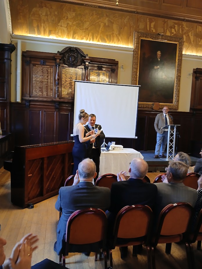 At last night's box opening, the Deacon presented the Glasgow Caledonian University Fashion Business awards:  first prize went to Sophie Rear while Lauren Miller won  Highly Commended.