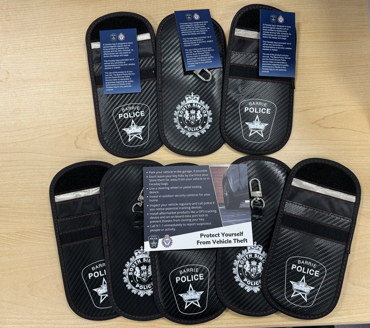 Join <a href="/BarriePolice/">Barrie Police</a> and <a href="/SouthSimcoePS/">South Simcoe Police</a> tomorrow between 10:00am-12:00pm Zehrs on Big Bay Point Road where Faraday Bags will be available to residents who have cars with push button starting systems.