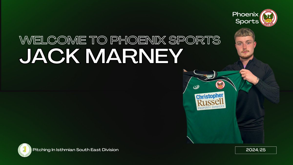 phoenixsportsfc's tweet photo. We would like to welcome JACK MARNEY to Phoenix Sports! 🥳
Jack is a young attacking midfielder that has played for the England 6-aside team and his previous clubs include AFC Croydon, Merstham and Sheppey United 👏
🔗https://t.co/baBmjD4WFH…
#WelcomeToPhoenix 💚🖤 https://t.co/u6X7I4f7ps