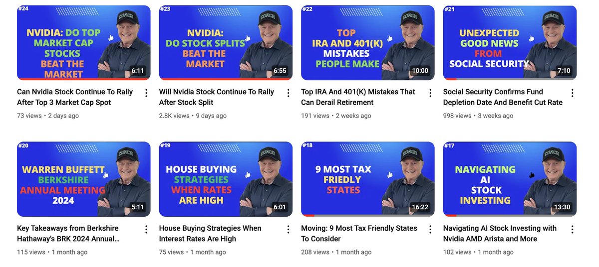 adele_bloch's tweet photo. my dad is so cute. 

last year, he wanted to figure out how to spend the next season of his life. he's 68 years old.

he decided to start making youtube videos as "coach simon, a certified financial coach."

he even got a little hat that says "coach" and he wears it in every video 🥹

he spends his whole week making videos & sends the family lil email updates telling us to check it out

his videos only got ~100 views for a while.

but he keeps making them.

he's always so proud when he figures out a new insight to get more views.

last week, his first video took off and he got ~3K view. and he made it to 1000 subscribers 💪

thanks coach simon for reminding us that you can always reinvent yourself & take on new challenges 🩶
