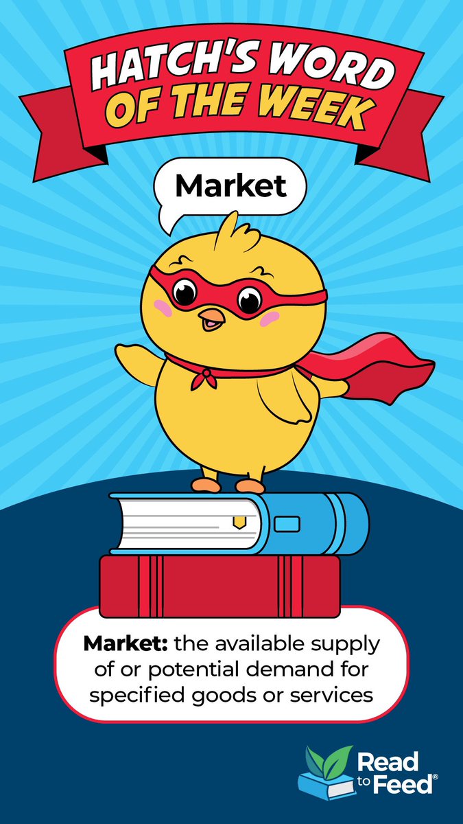 Read2Feed's tweet photo. #ReadtoFeed has its weekly #wordoftheday today which is #Market. Check it out below.  Make sure you download our free app (link in bio) to gain access to a ton of children’s books. You can log all of your books and gain awards. #childrenbook #kids #book #bookstagram #app #free https://t.co/zDXXMOJL1e
