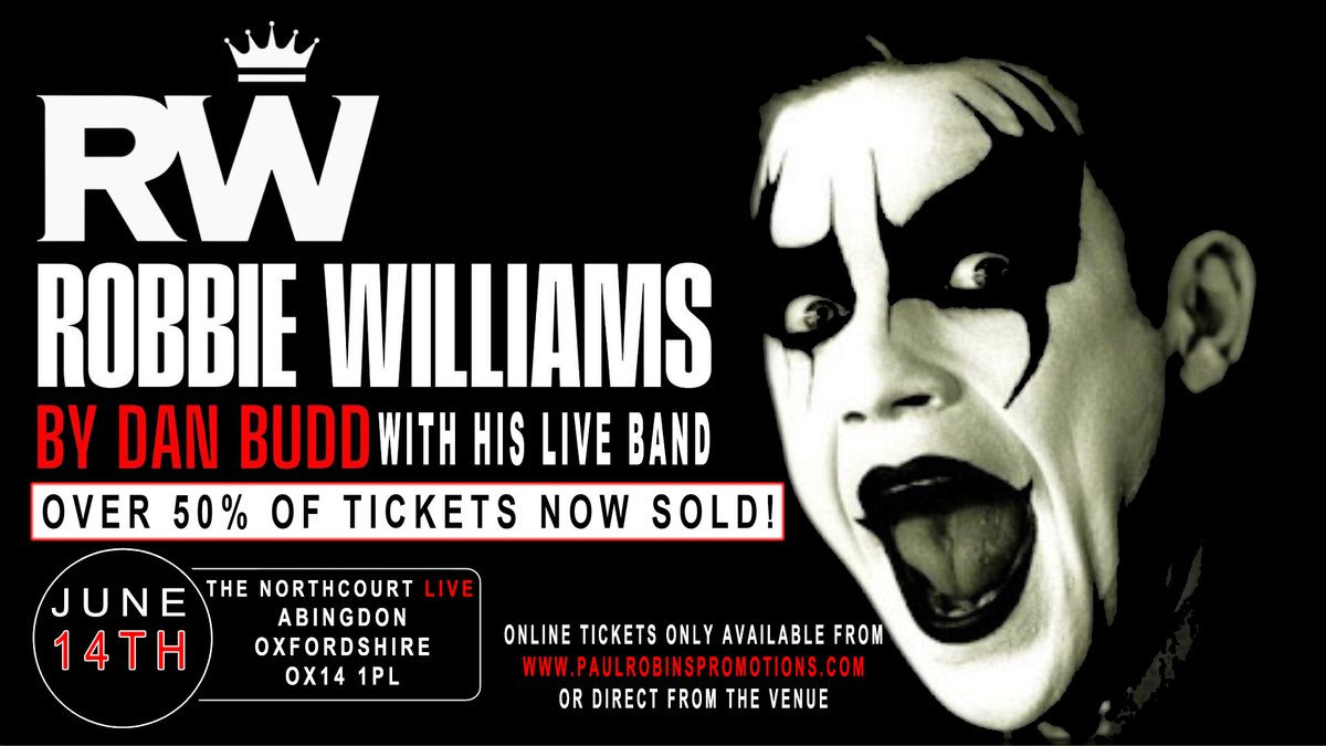 PaulRobinsPromo's tweet image. 🚨 LOW TICKET WARNING! 🚨 Don&apos;t miss out on the electrifying show by Dan Budd as Robbie Williams coming to Abingdon&apos;s The Northcourt on June 14th #LiveMusic #RobbieTribute #DanBudd e 14th! #ROBBIEWILLIAMS #TAKETHAT
PAULROBINSPROMOTIONS.COM or direct from The Northcourt Bar