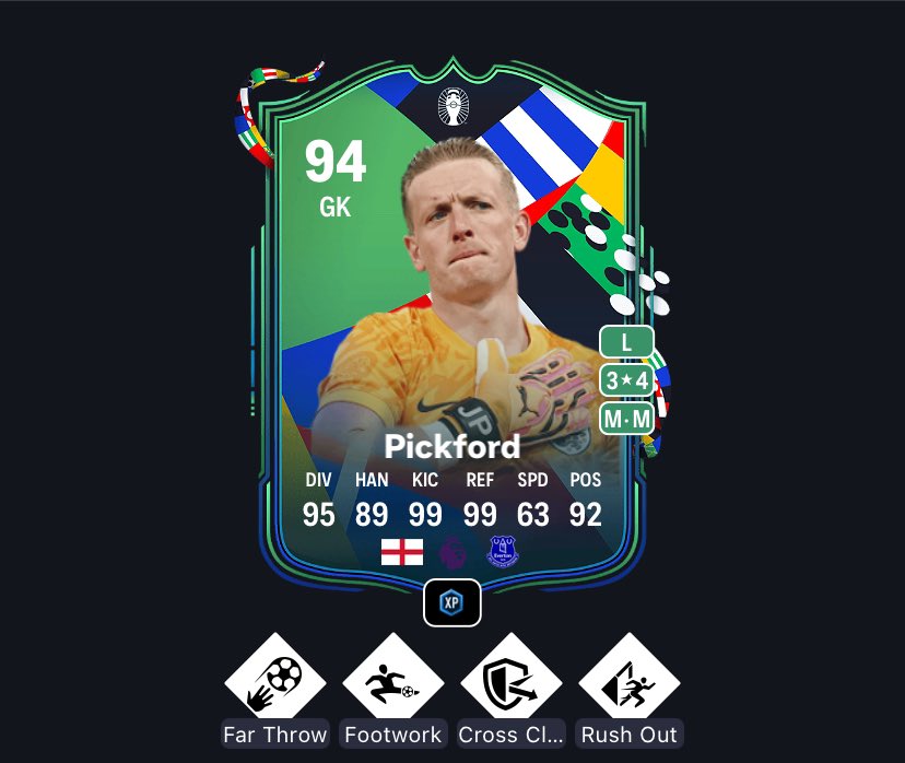 That’s more like it for England and Everton’s No.1 🤝🔵 <a href="/JPickford1/">Jordan Pickford</a>