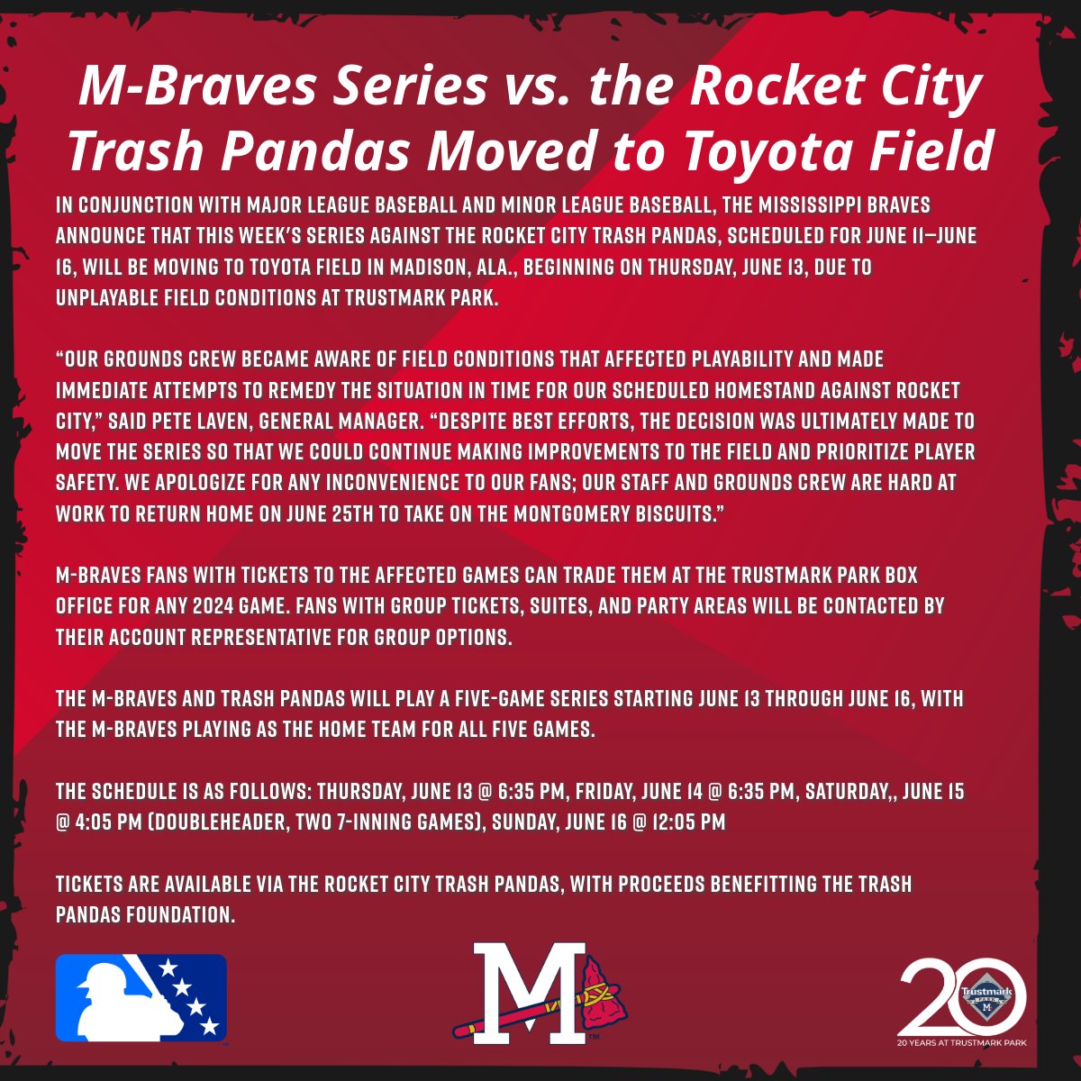 mississippi-braves-on-x-see-below-the-statement-from-the-m-braves-concerning-this-week-s-series-with-the-trashpandas-being-moved-to-toyota-field-https-t-co-douax4vz49-x