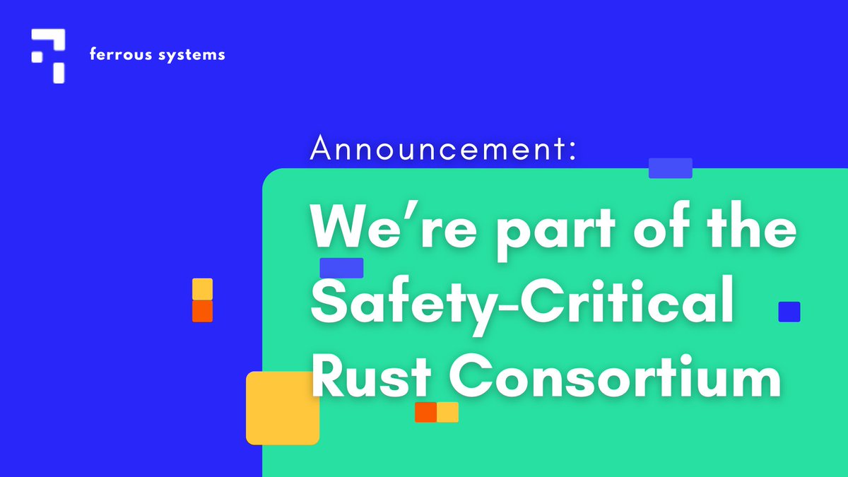 FerrousSystems (@ferroussystems) on Twitter photo We're excited to be part of this initiative with the
<a href="/rust_foundation/">Rust Foundation</a>. You can read more about what this means for the future of #RustLang on our blog: ferrous-systems.com/blog/new-safet… We're excited to be part of this initiative with the
<a href="/rust_foundation/">Rust Foundation</a>. You can read more about what this means for the future of #RustLang on our blog: ferrous-systems.com/blog/new-safet…
