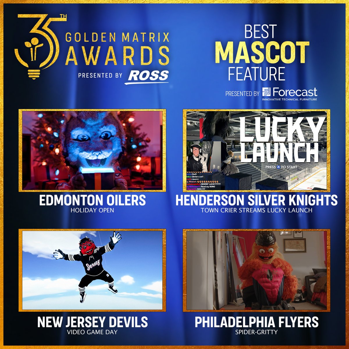 ideaontheweb's tweet photo. Congratulations to the finalists of Best Mascot Feature: @EdmontonOilers @HSKnights @NJDevils @NHLFlyers 
#GMA #IDEASTL #IDEASTLOUIS https://t.co/YUupsrVWLA