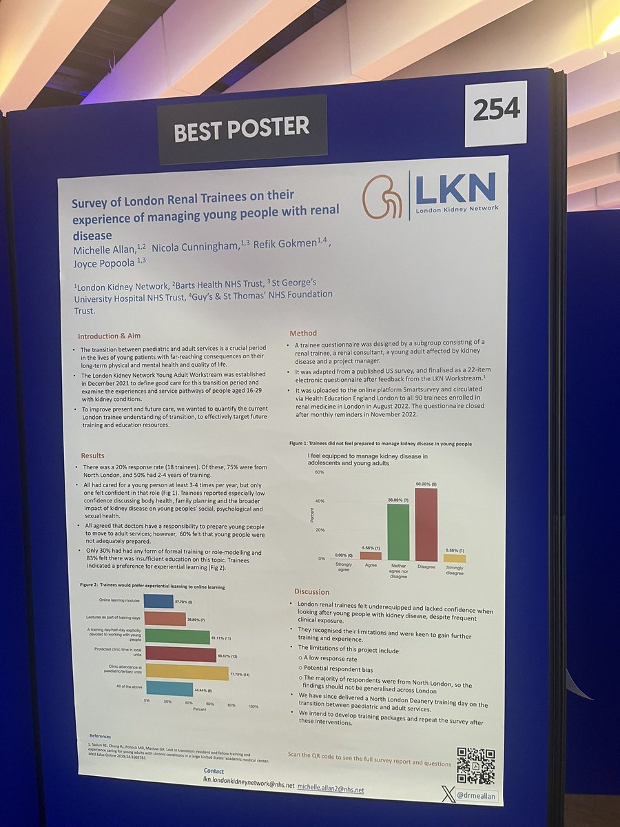 Michelle Allan (@drmeallan) on Twitter photo Delighted to present the results of the <a href="/LondonKidney/">London Kidney Network</a> #renal #trainee survey on their experience of managing young adults with #kidney disease at #UKKW2024 - now to drive improvement! <a href="/UKKidney/">The UK Kidney Association</a> Delighted to present the results of the <a href="/LondonKidney/">London Kidney Network</a> #renal #trainee survey on their experience of managing young adults with #kidney disease at #UKKW2024 - now to drive improvement! <a href="/UKKidney/">The UK Kidney Association</a>