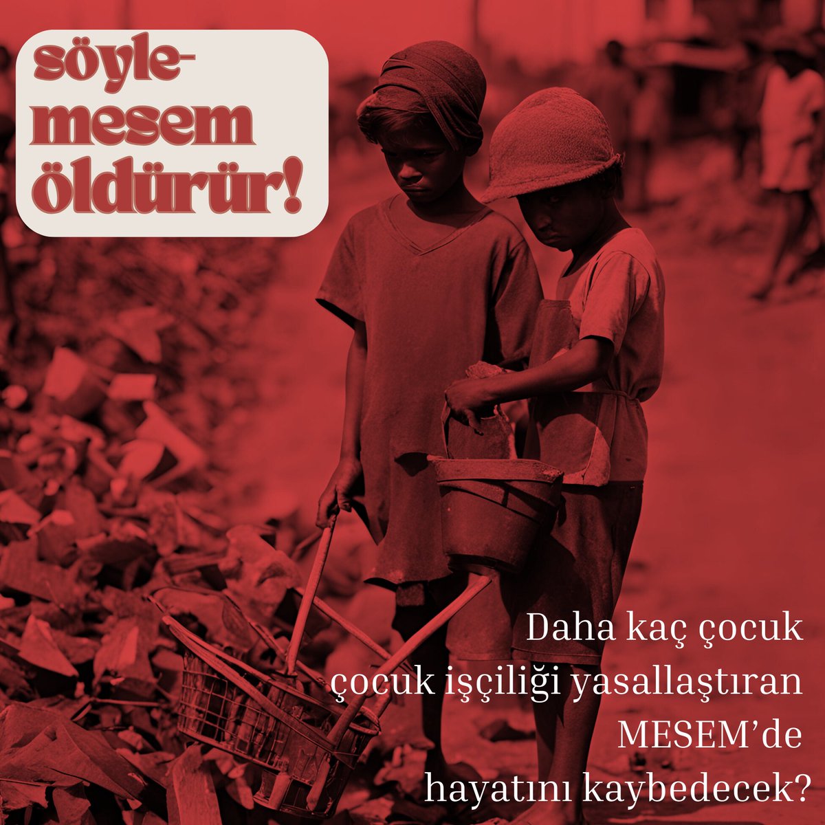 Soruyoruz daha kaç çocuk gelişimine uygun olmayan ortamlarda, devlet teşvikli #MESEM kapsamında çalışırken ölecek? 

#söyleMESEMöldürür
#12HaziranÇocukİşçiliğiİleMücadeGünü