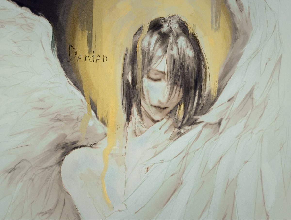 I probably haven't written this anywhere else, but I love angels very much.
Sooooo much

#art #fanart #bsd #bungoustraydogs #fyodor #fyodordostoevsky