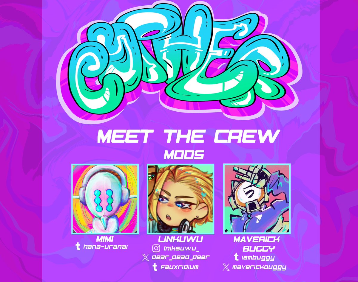 cypher_zine's tweet photo. Welcome to CYPHER vol.2, a Bomb Rush Cyberfunk zine! 

Meet the mods!
Hana-uranai (tumblr), @dear_dead_deer, @maverickbuggy

#BombRushCyberfunk #brc #teamreptile https://t.co/Cm3rXs2saW