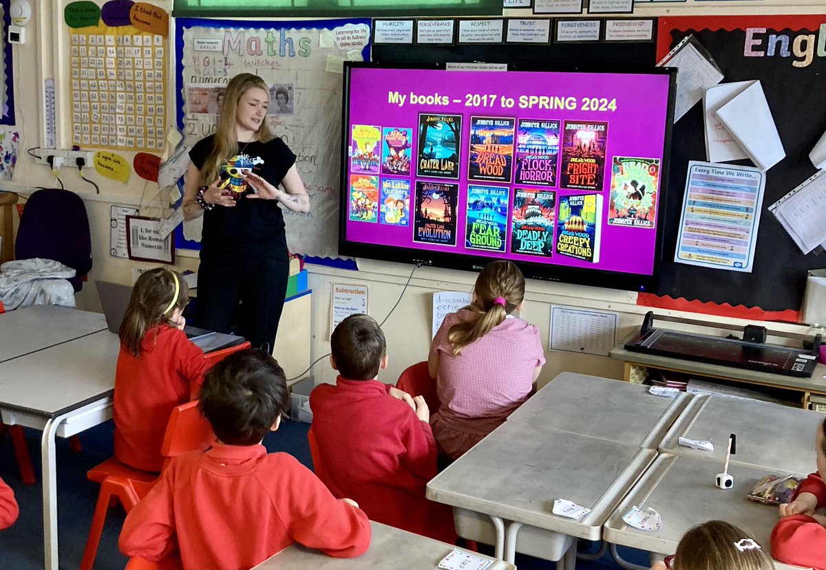 Thank you so much to the amazing <a href="/JenniferKillick/">Jennifer Killick</a> for visiting school today! The pupils loved listening to Jennifer talk about her books and enjoyed playing geek, robot, overlord with her. 

Thanks to the brilliant <a href="/bookwagonuk/">BookwagonUK</a> for  being the bookseller for the event.