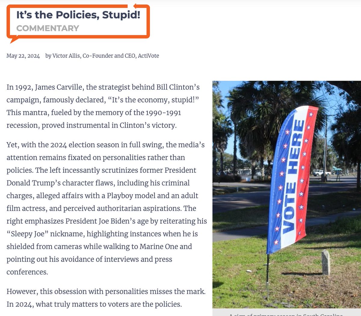 ActiVoteUS's tweet photo. In 2024, we're voting for policies, not personalities. Let's choose candidates who share our vision for the future.🗳️
Download the #ActiVote app and take the Political Matrix quiz to see the candidates that align with your values.📲
🗞️ https://t.co/uM7ZABswfd https://t.co/7yO6UGuffL