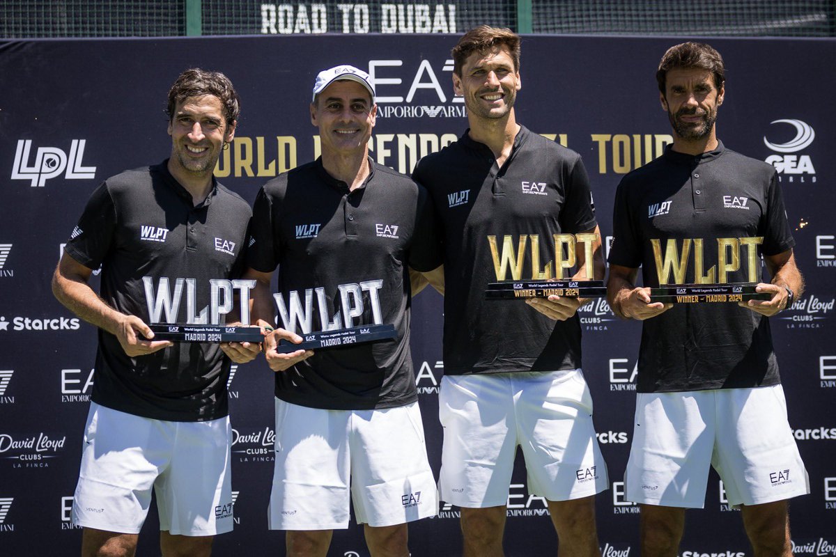 Las caras de felicidad que tenemos lo dicen todo😄🏆. Muchas gracias a @worldlegendpadeltour por organizar este gran torneo rodeado de grandes figuras del fútbol y amigos en el que hemos disfrutado muchísimo #WLPT #EA7 #RoadToDubai