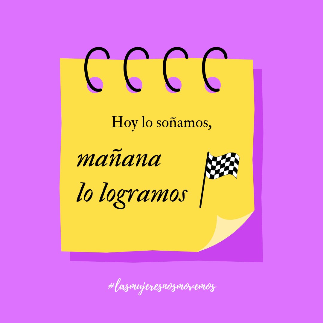 "Hoy lo soñamos, mañana lo logramos" Con dedicación, esfuerzo y perseverancia, todo es posible. ¡Atrévete a perseguir tus metas y no te detengas hasta alcanzarlas! 🏁✨

#frasesmotivadoras #autocuidadoconsciente #mujeresreales #mujeresvalientes #lasmujeresnosmovemos
