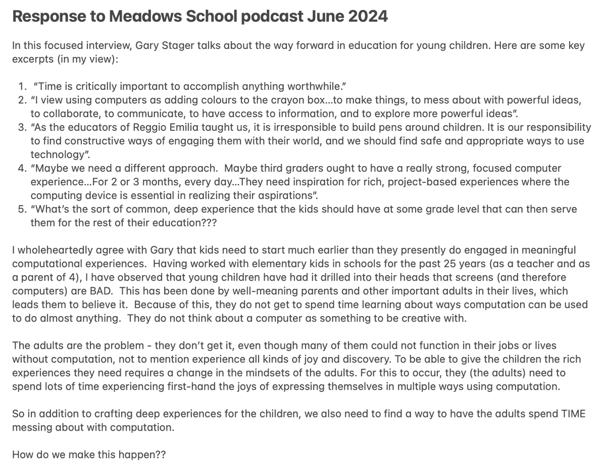 Glenn Boustead (@gbottawa) on Twitter photo I enjoyed this podcast - it seemed very focused on what to do next for children in a world where most adults are afraid of computers and programming. I've summarized my thoughts below:
<a href="/TDOttawa/">Tom D'Amico</a> <a href="/YKrawiecki/">Yolanta Krawiecki (She/Her)</a> <a href="/partridge_ocdsb/">Michael Partridge</a> <a href="/KDebodt/">Katie DeBodt</a> I enjoyed this podcast - it seemed very focused on what to do next for children in a world where most adults are afraid of computers and programming. I've summarized my thoughts below:
<a href="/TDOttawa/">Tom D'Amico</a> <a href="/YKrawiecki/">Yolanta Krawiecki (She/Her)</a> <a href="/partridge_ocdsb/">Michael Partridge</a> <a href="/KDebodt/">Katie DeBodt</a>